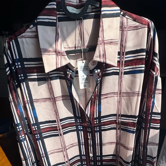 Favorite Daughter Tops - Favorite Daughter - The Smooth Ex-Boyfriend Shirt | Sangria Blush Plaid